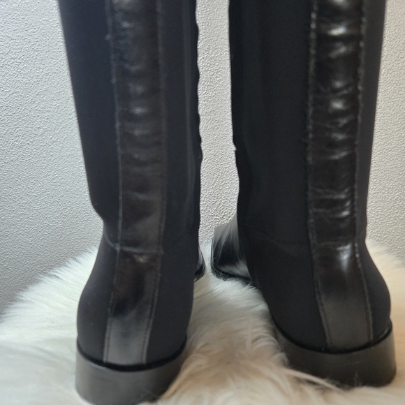 Vince Camuto Librina Elegant Black Leather Knee-High Boots Sz 7.5 New Ret $229 - Picture 10 of 14